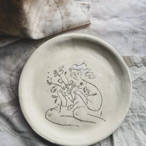 Plato mujer con Flores